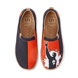 UIN Men's Walking Shoes Slip On Canvas Casual Comfort Loafers (Rust in Peace)